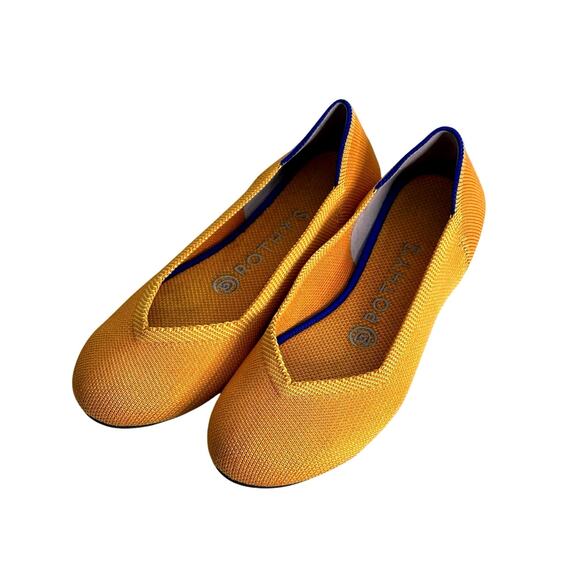 ROTHY's lemon drop round toe flats women's size 6.5 - Picture 1 of 11